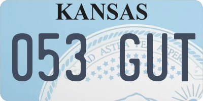KS license plate 053GUT