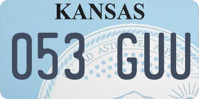 KS license plate 053GUU