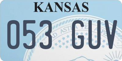 KS license plate 053GUV