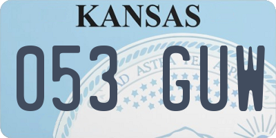 KS license plate 053GUW