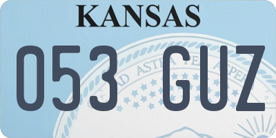 KS license plate 053GUZ