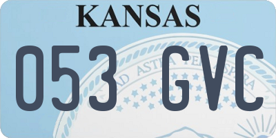 KS license plate 053GVC