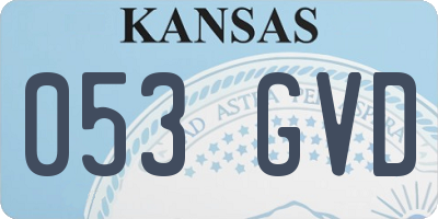 KS license plate 053GVD
