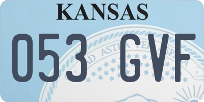 KS license plate 053GVF