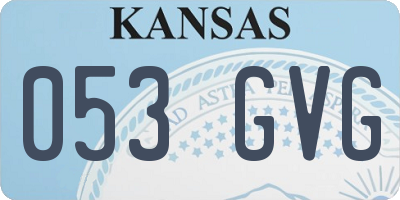 KS license plate 053GVG