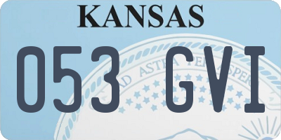 KS license plate 053GVI