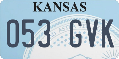 KS license plate 053GVK