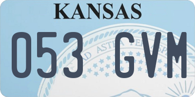 KS license plate 053GVM