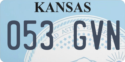 KS license plate 053GVN
