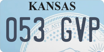 KS license plate 053GVP