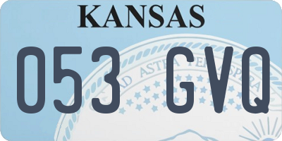 KS license plate 053GVQ