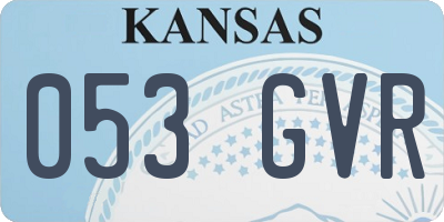 KS license plate 053GVR