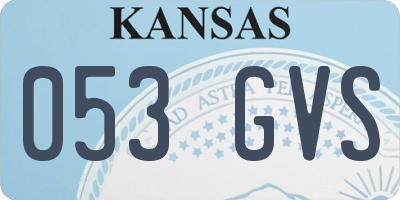 KS license plate 053GVS