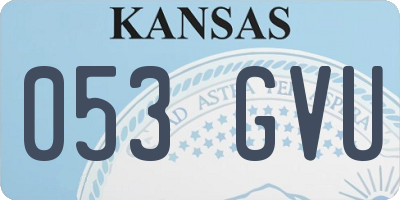 KS license plate 053GVU