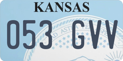 KS license plate 053GVV