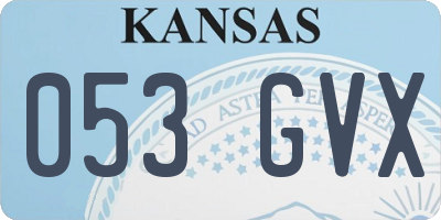 KS license plate 053GVX