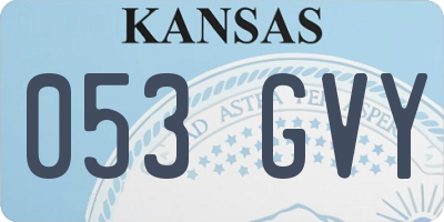 KS license plate 053GVY