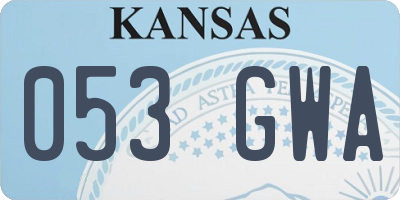KS license plate 053GWA