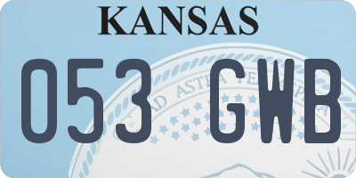 KS license plate 053GWB