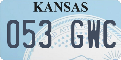 KS license plate 053GWC