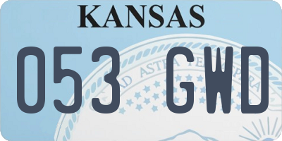 KS license plate 053GWD