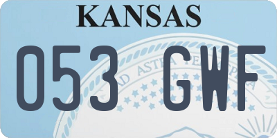 KS license plate 053GWF