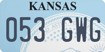 KS license plate 053GWG