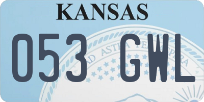 KS license plate 053GWL