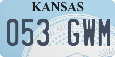 KS license plate 053GWM
