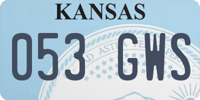 KS license plate 053GWS
