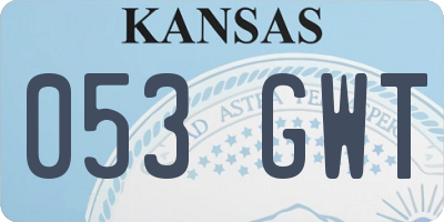 KS license plate 053GWT