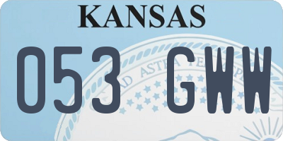 KS license plate 053GWW