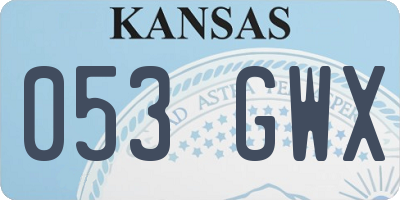 KS license plate 053GWX