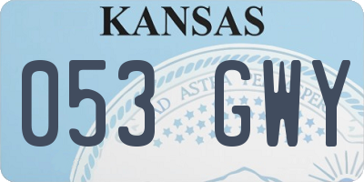 KS license plate 053GWY