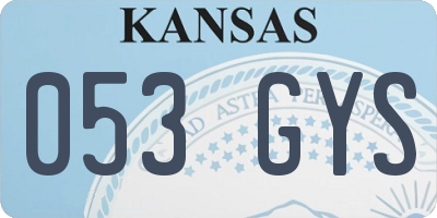 KS license plate 053GYS