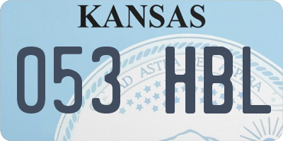 KS license plate 053HBL