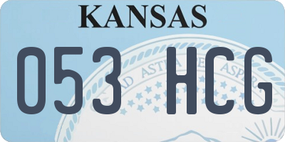 KS license plate 053HCG