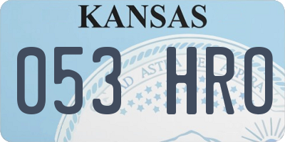 KS license plate 053HRO