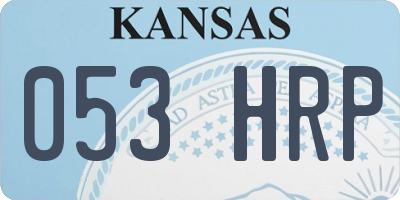 KS license plate 053HRP