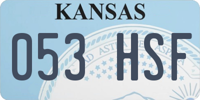 KS license plate 053HSF