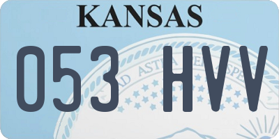 KS license plate 053HVV