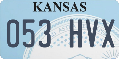 KS license plate 053HVX