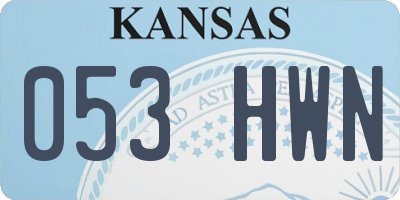 KS license plate 053HWN