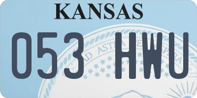 KS license plate 053HWU