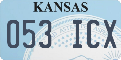 KS license plate 053ICX