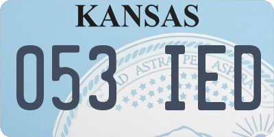 KS license plate 053IED