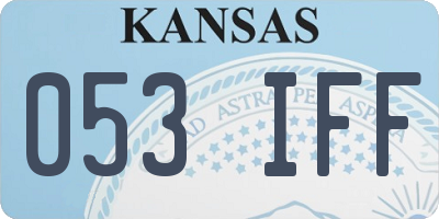 KS license plate 053IFF