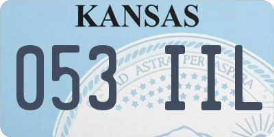 KS license plate 053IIL