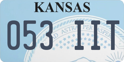 KS license plate 053IIT