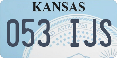 KS license plate 053IJS